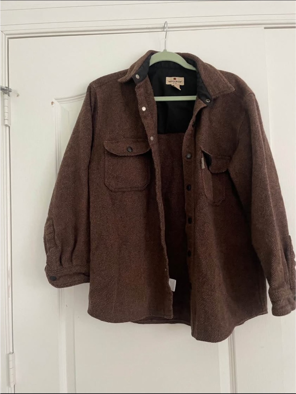 Woolrich Men's Brown Herringbone Shirt Jacket